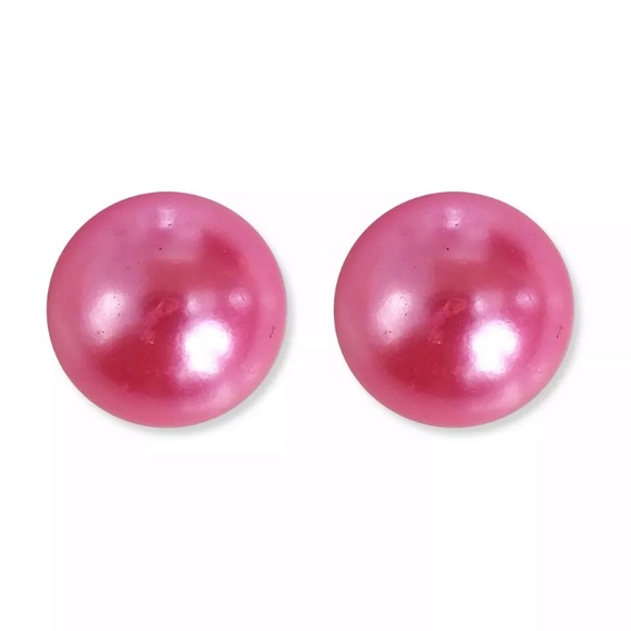 Jewelry - Hot Pink Pearl Stud Earrings Extra Large size NEW